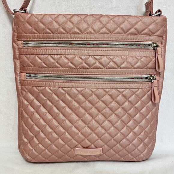 Vera Bradley Triple Zip Hipster Rose Quartz Shoulder Strap Zipper Pink - Picture 1 of 6